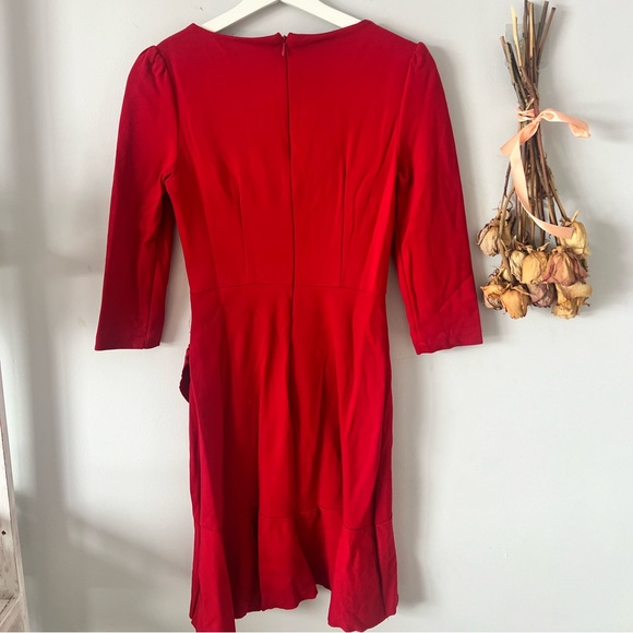 Red mini druffle dress - Picture 3 of 3